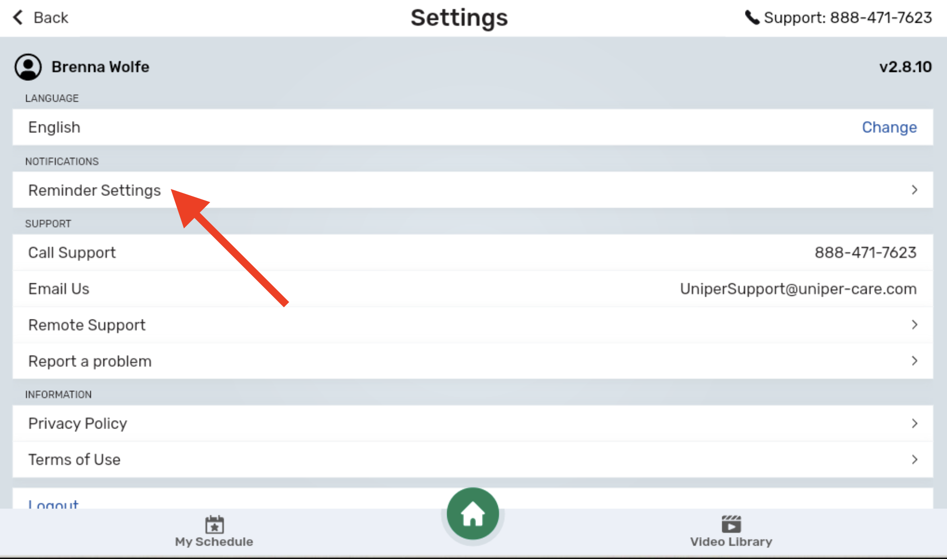 Activity Reminders for Tablet unipercare